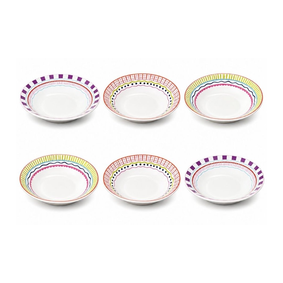 Lot de 6 assiettes creuses, RELAX SUNSET multicolore, ARTIME