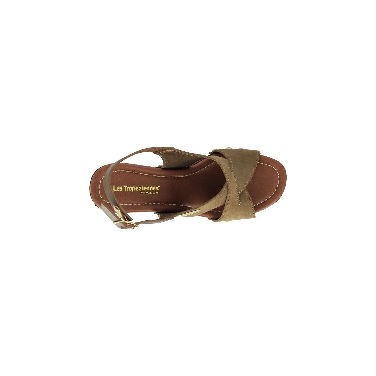 Penn Suede Heeled Clogs khaki, LES TROPEZIENNES PAR M.BELARBI
