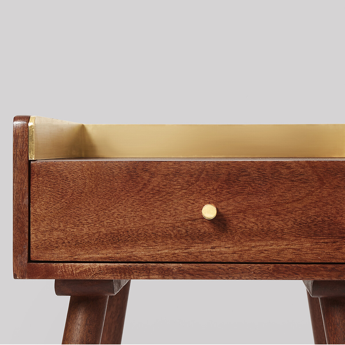Fresco Mango Wood 1 Drawer Side Table dark brown, SWOON