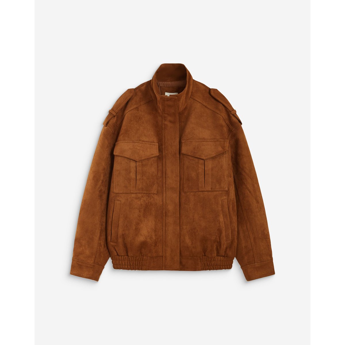 Veste oversize suédine col montant camel Arielle camel, GRACE AND MILA