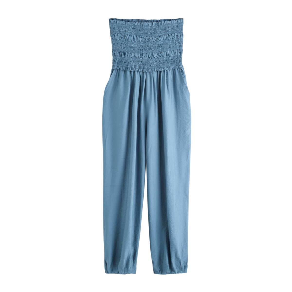 Combinaison bandeau smockée avec bouffant bleu, NEXT
