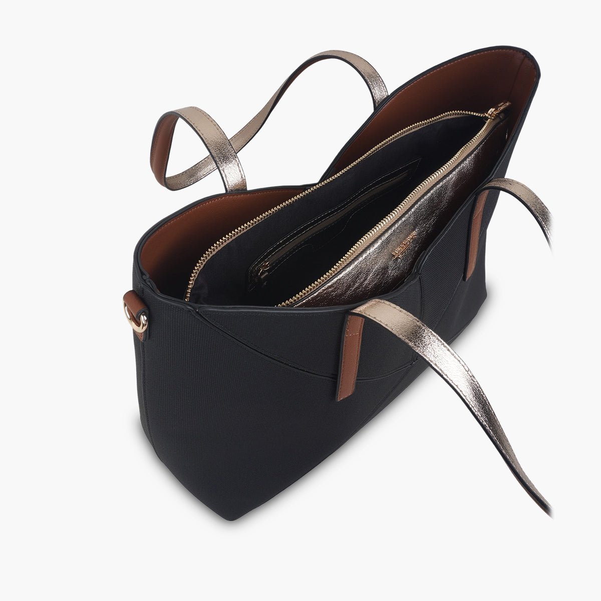 Grand sac shopper Tamelia noir,doré, LOLLIPOPS