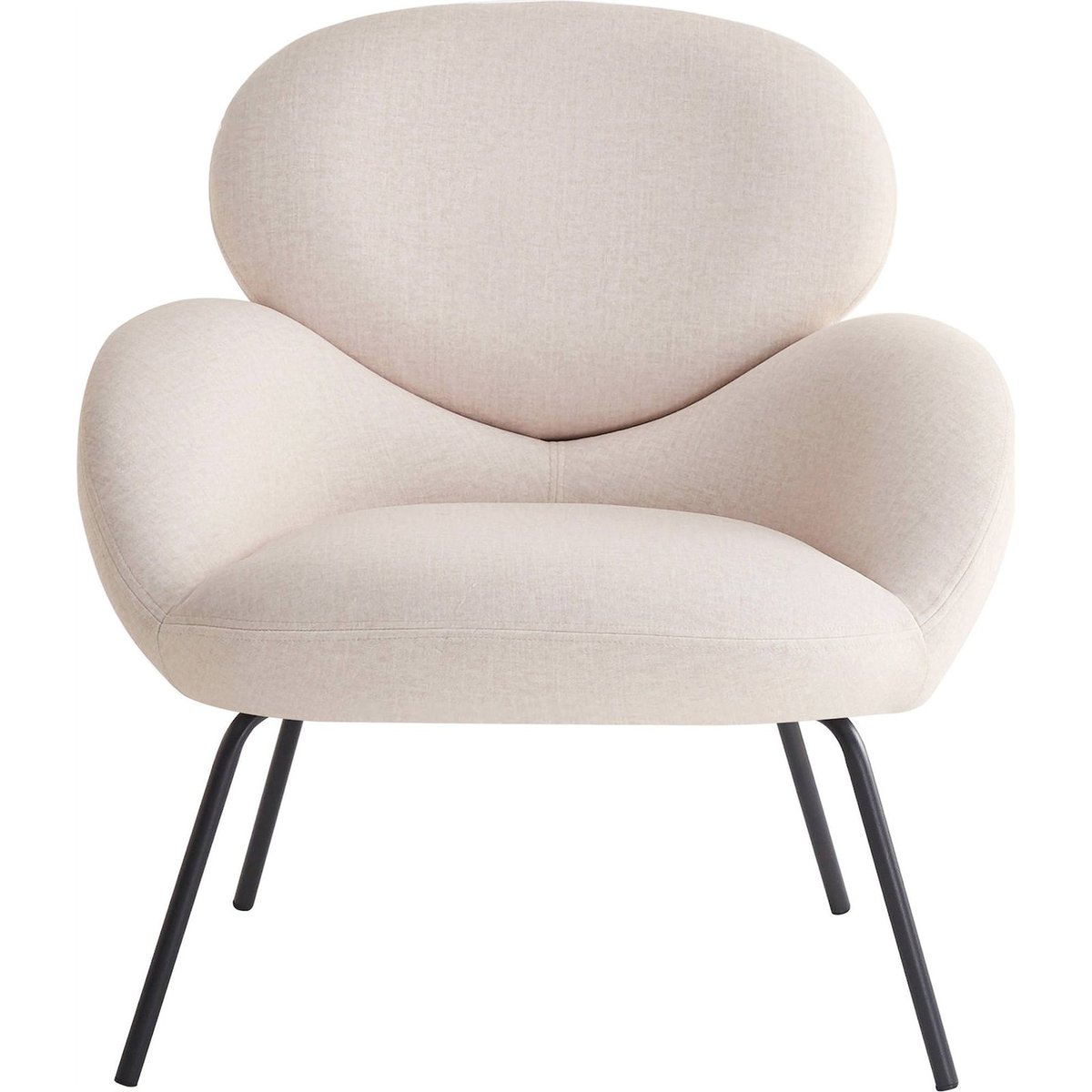 Fauteuil lounge velours collection ALMONE crème velours, RECOLLECTION