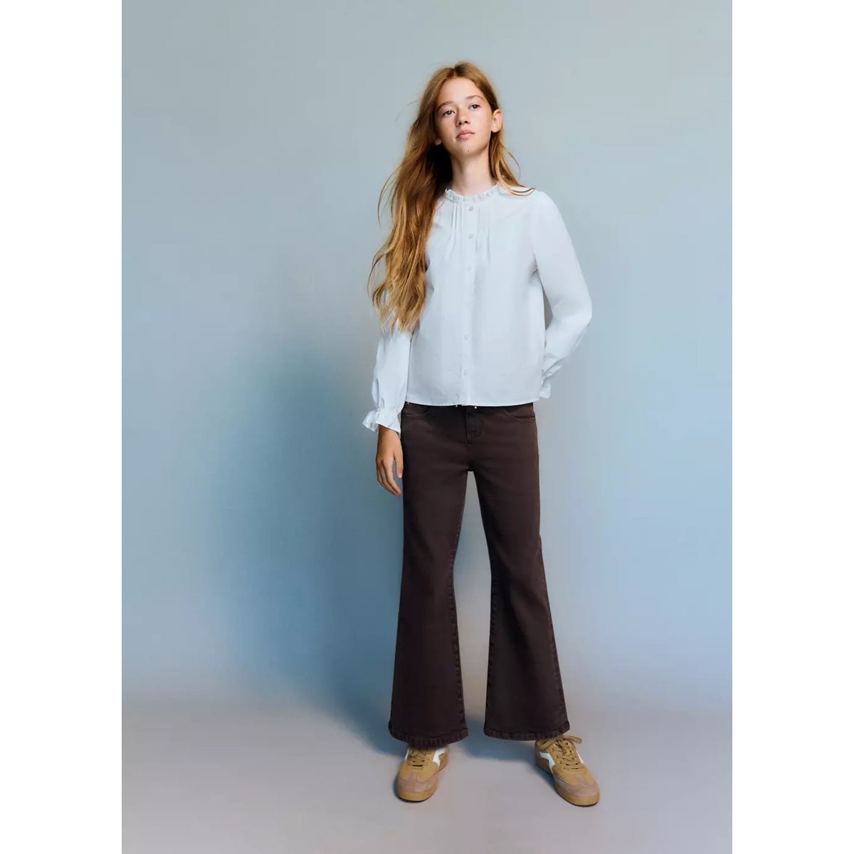 Jean droit clouté chocolat, MANGO KIDS