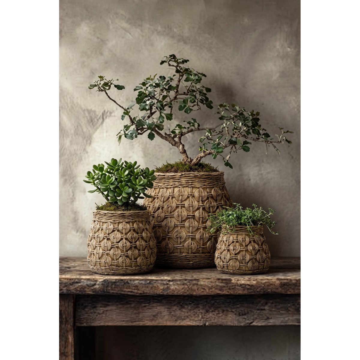 Cache-pot en béton KNOT beige, BAZAR BIZAR