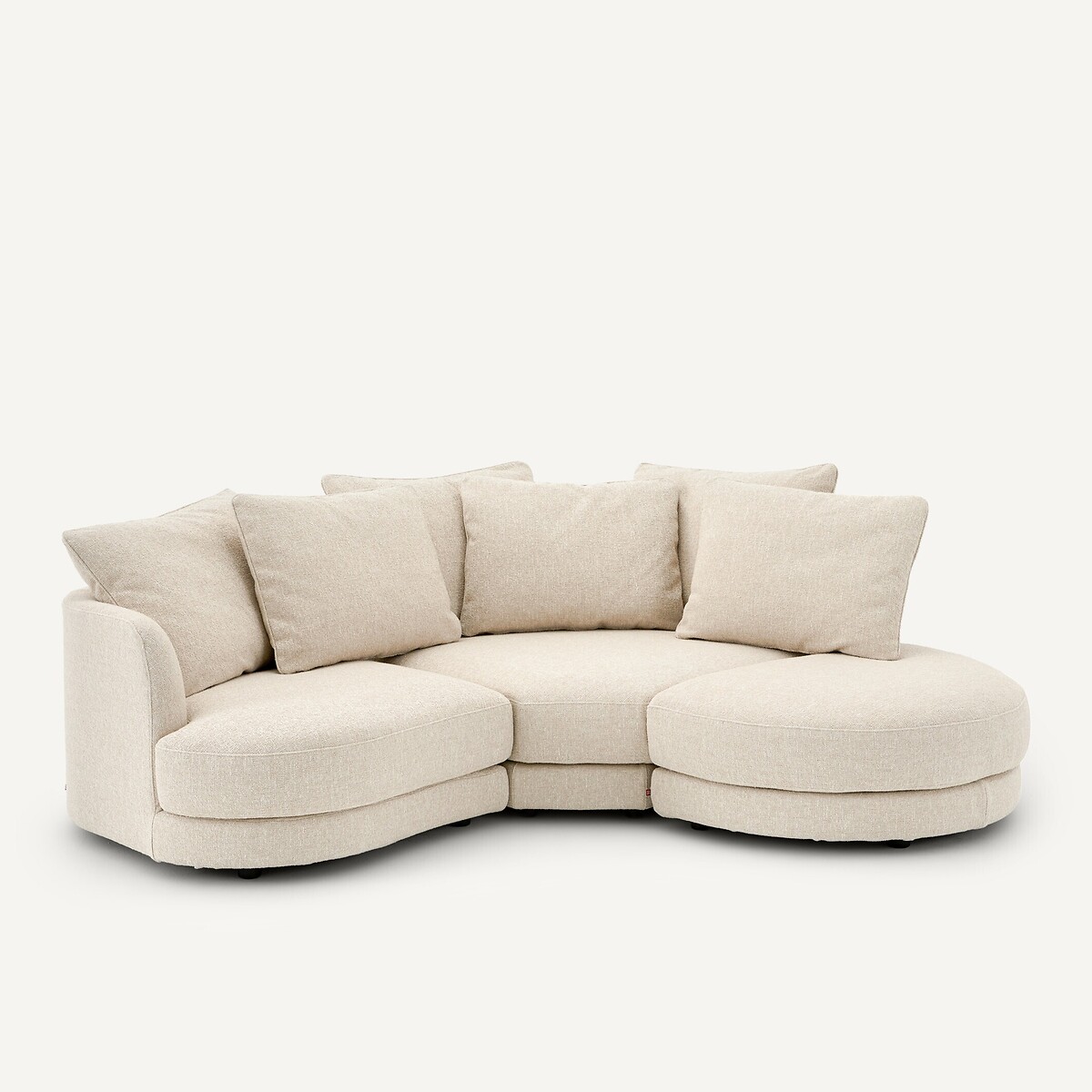Linkes Sofasitzelement, modular, aus Bouclé, TIBERIO kreide, AM.PM