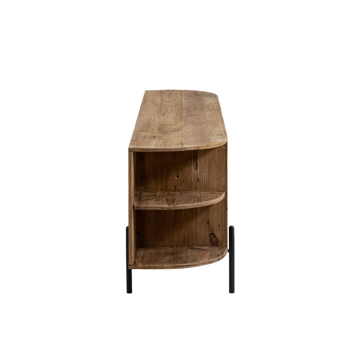 Meuble TV en bois recyclé BLAISE bois foncé, MADE IN MEUBLES
