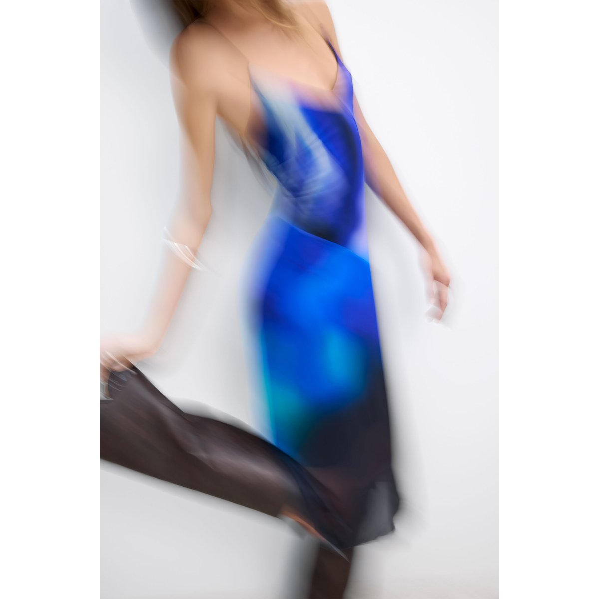 Robe nuisette asymétrique M C Lacroix bleu, DESIGUAL