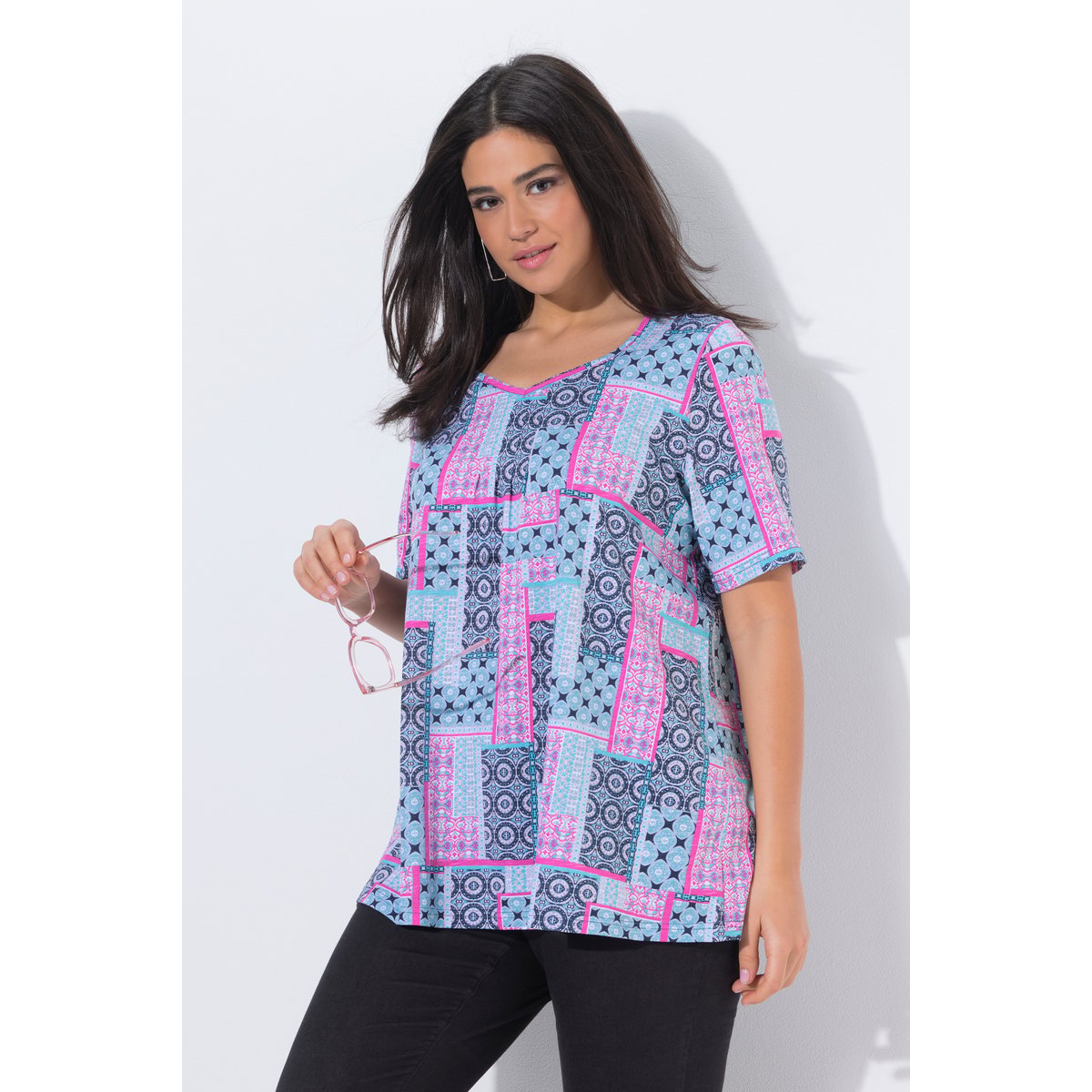 T-shirt à manches courtes rose vif, ULLA POPKEN