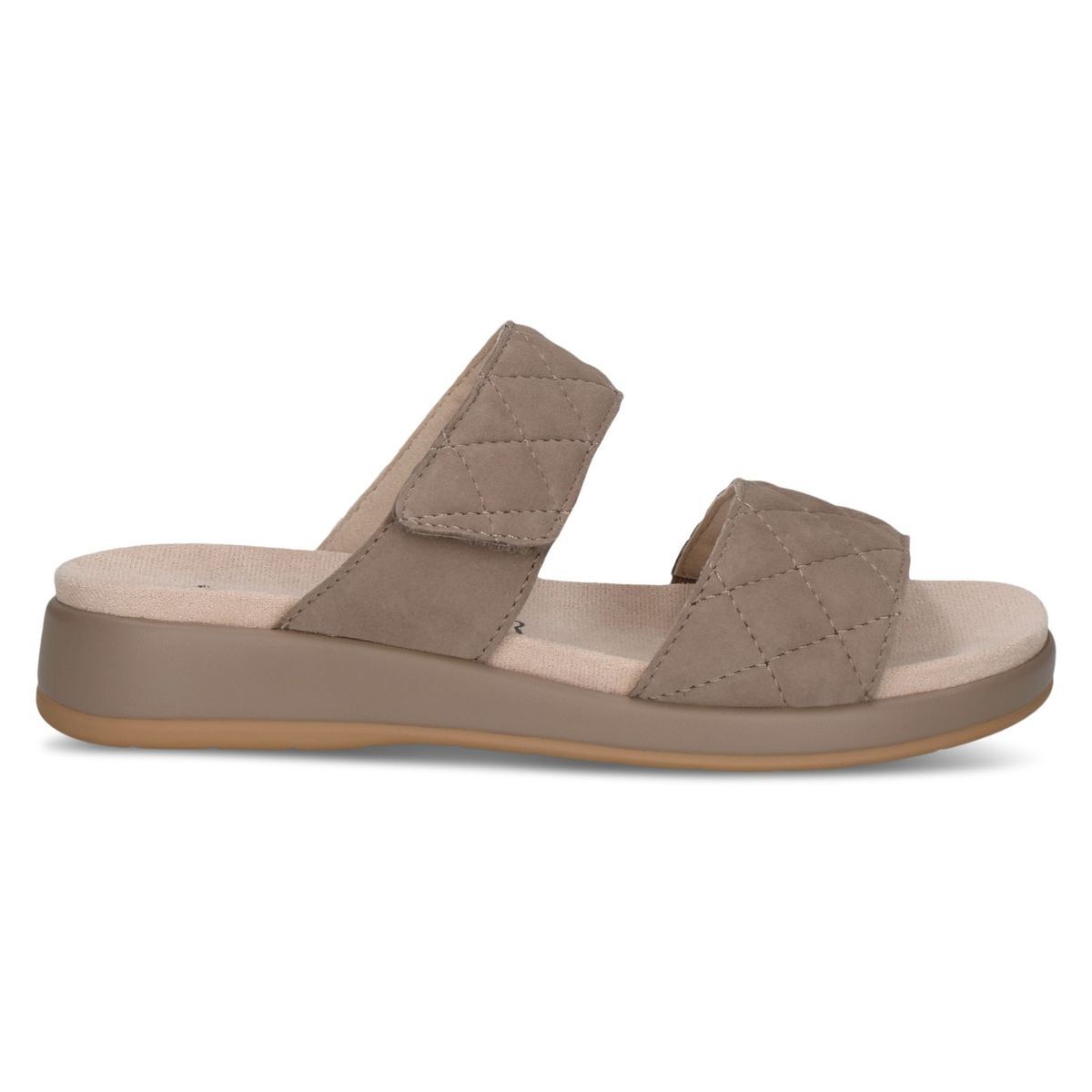 Mule en cuir marron taupe métallique combiné, CAPRICE