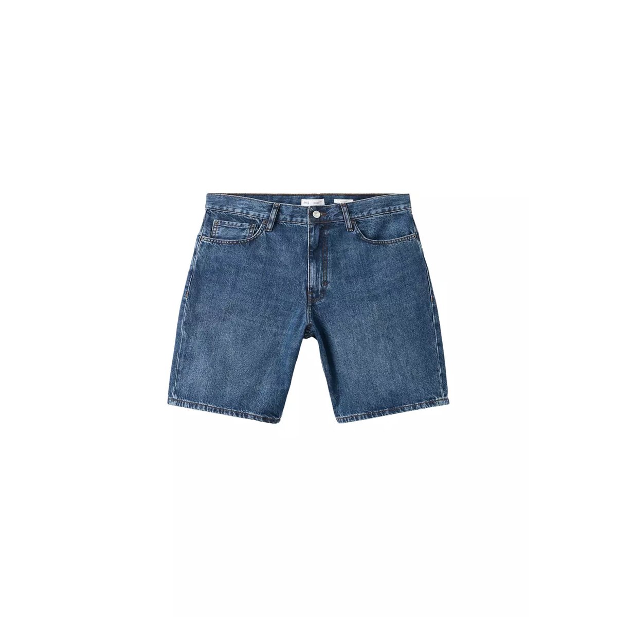 Bermuda en jean droit bleu foncé, MANGO MAN