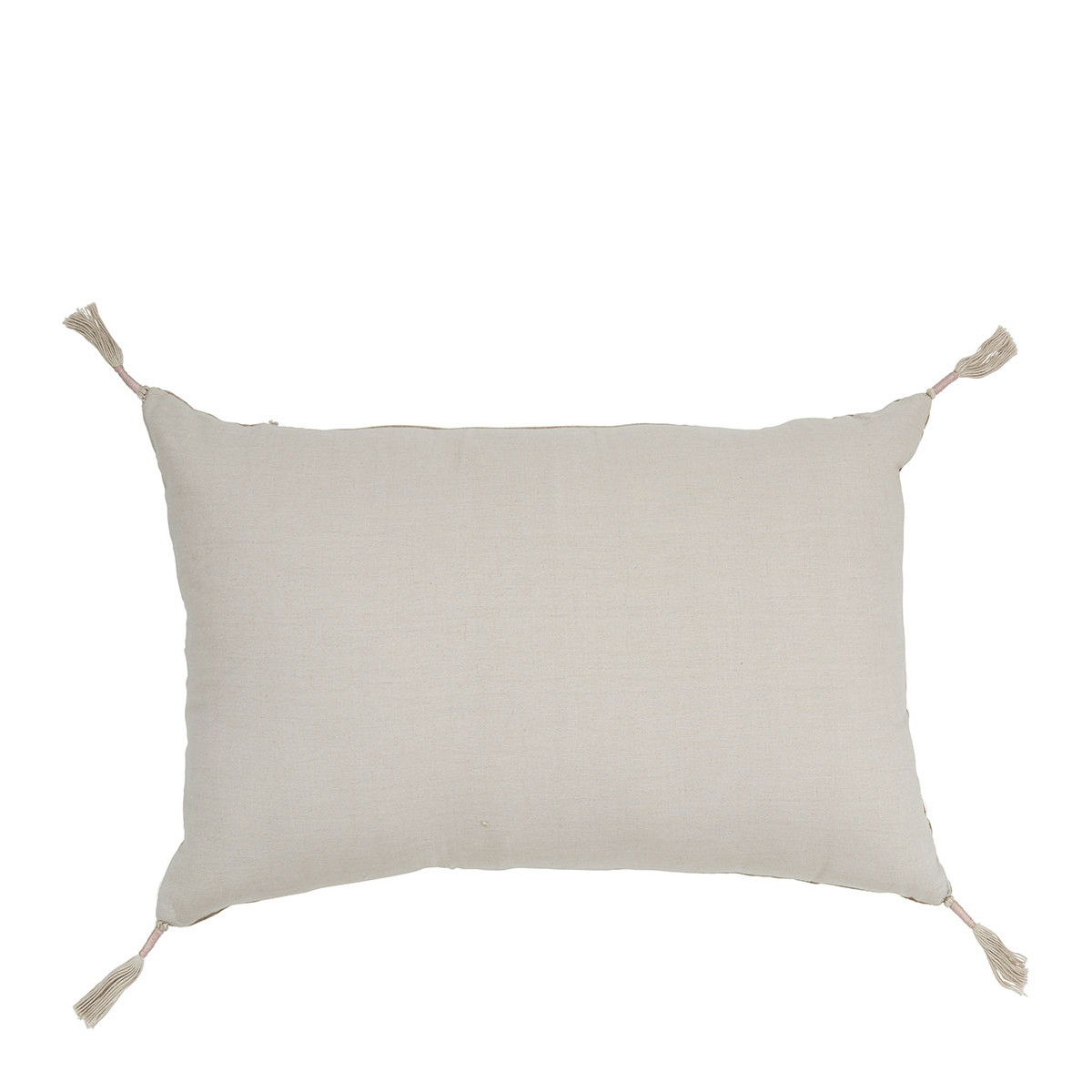 Housse de coussin en velours de coton rose, BLANC D’IVOIRE