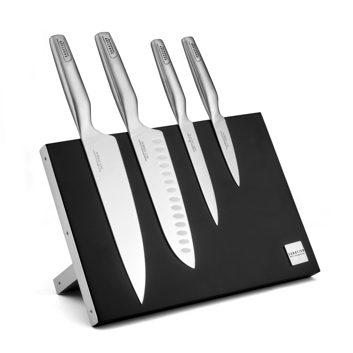 Bloc magnétique 4 couteaux de cuisine - ASEAN gris, SABATIER TROMPETTE