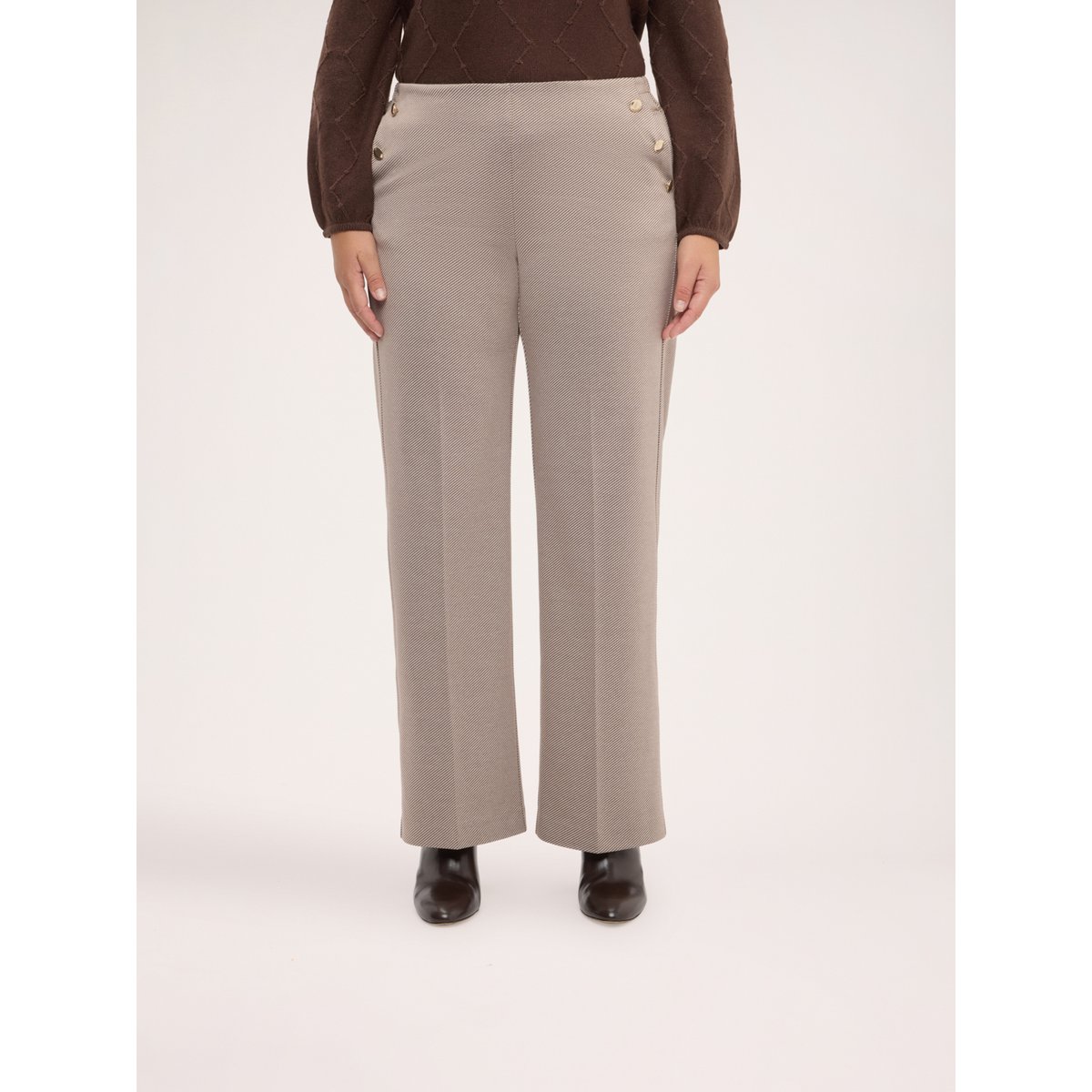 Pantalon à jambes larges beige, FIORELLA RUBINO