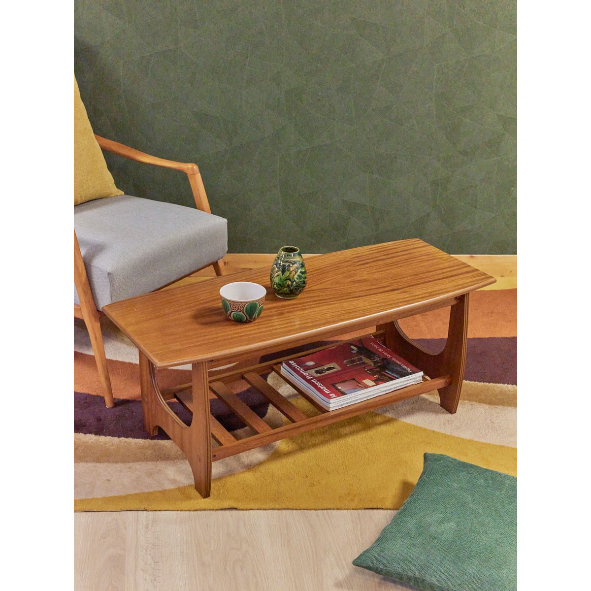 Table basse anglaise en bois Donna N°741 - Bon état bois clair, DEBONGOUT