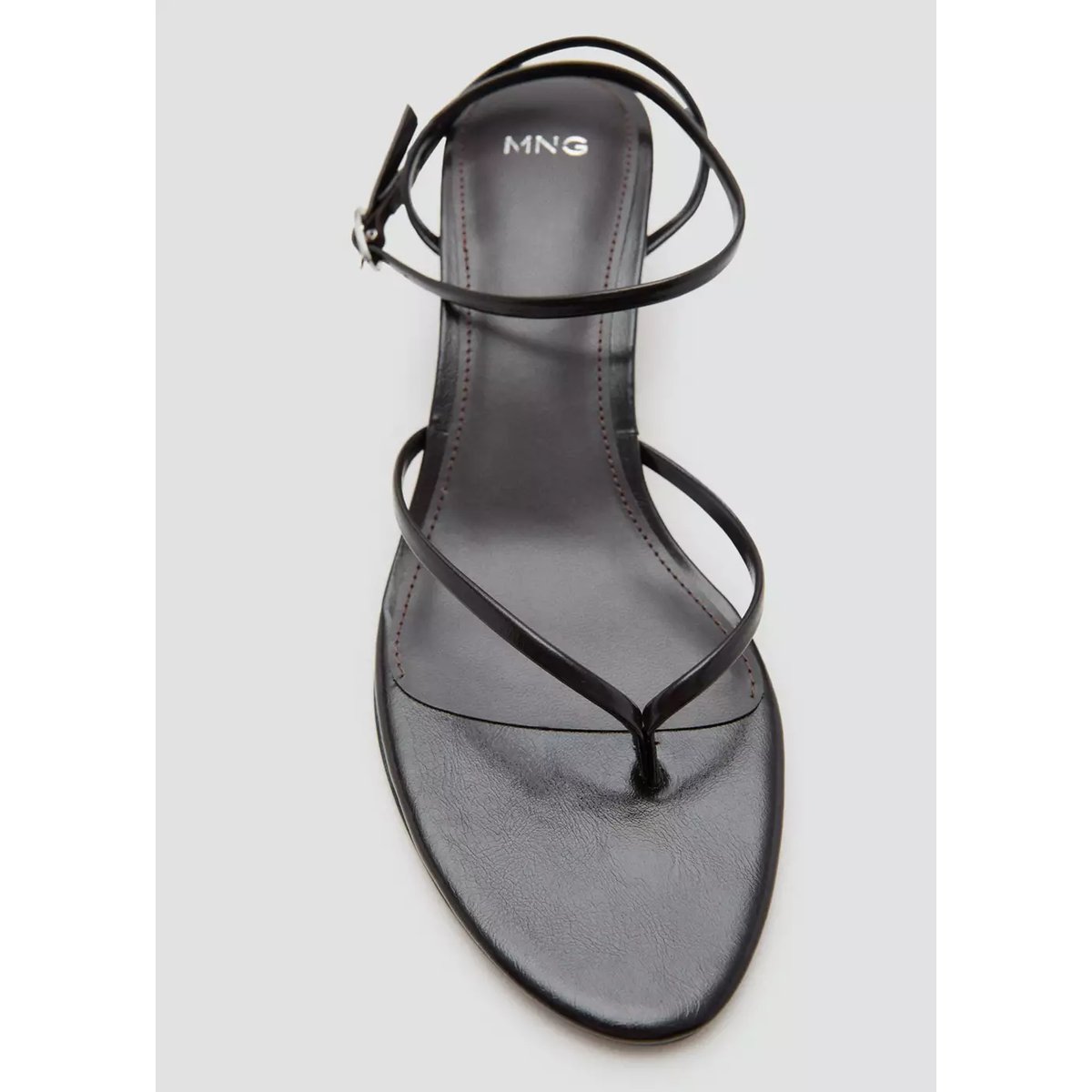 Sandales lanière talon chocolat, MANGO