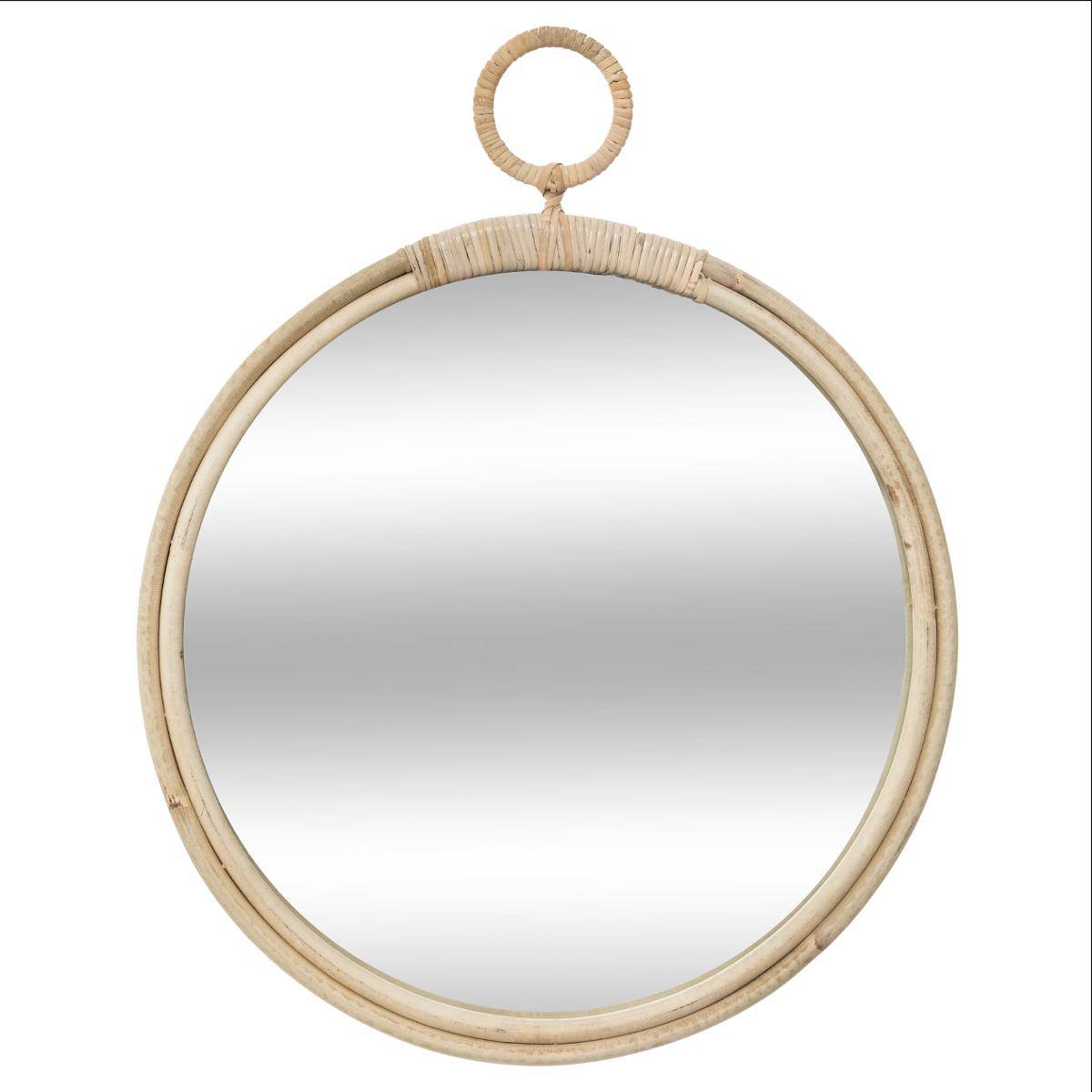 Miroir en rotin CAROLINA doré, ATMOSPHERA