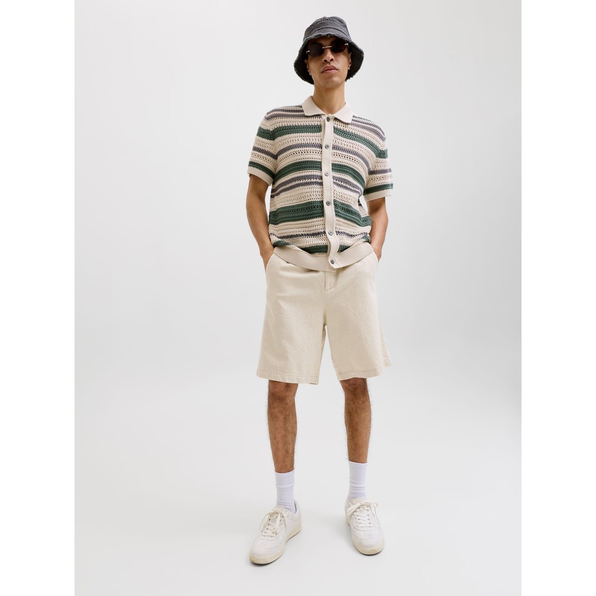 Short Ample blanche - ecru 1, JACK & JONES