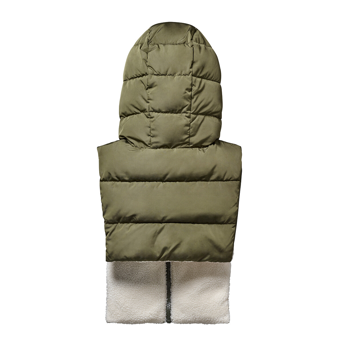 Capuche doudoune réversible sherpa, unisexe kaki/écru, FUDOON