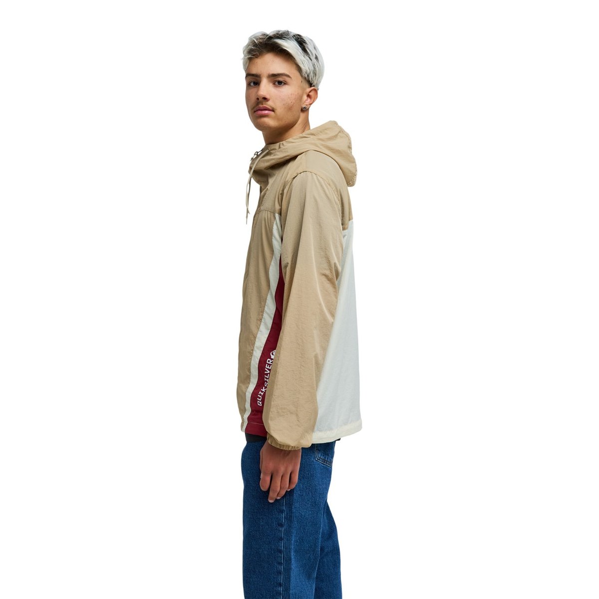 Veste coupe-vent à capuche CLICKER beige khaki, QUIKSILVER
