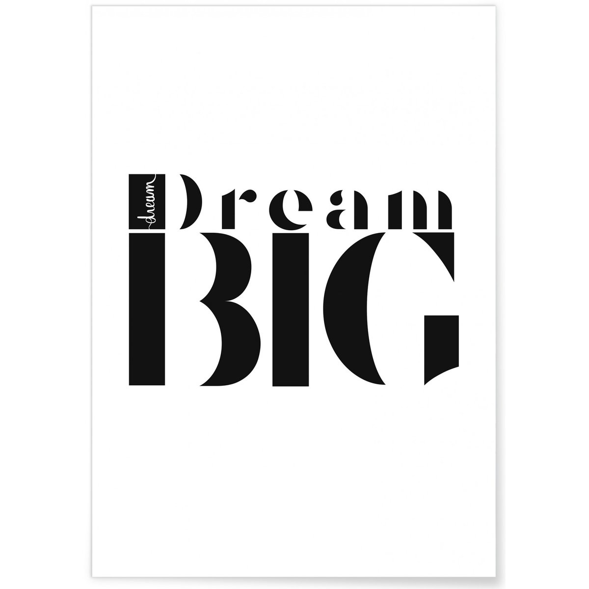 Affiche Dream Big blanc, L'AFFICHERIE
