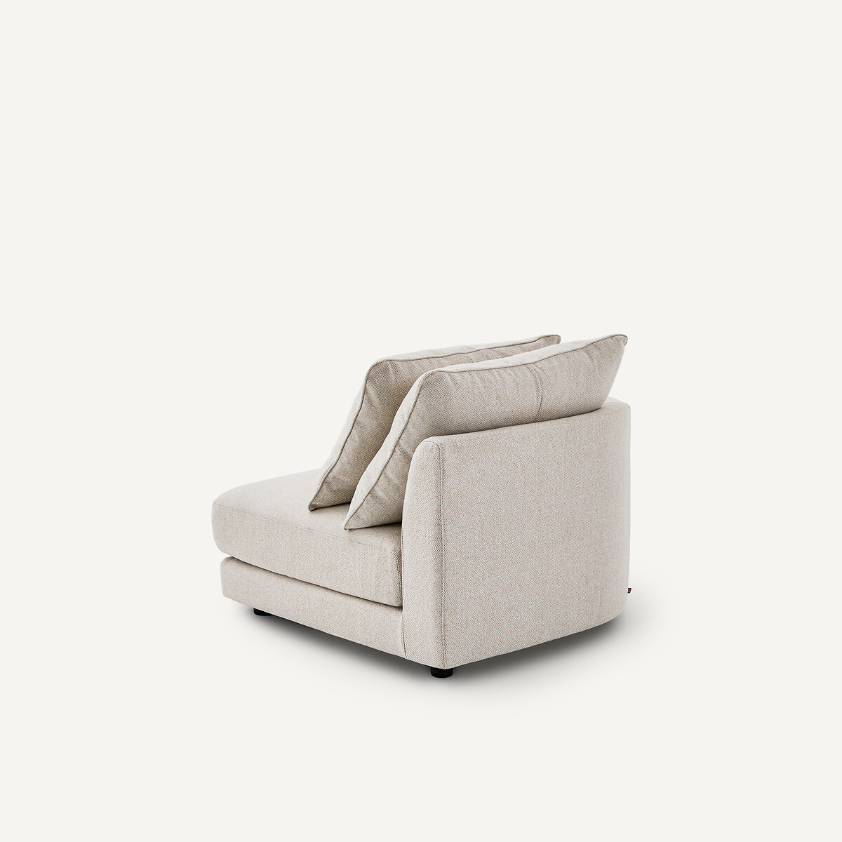 Demi-canapé gauche, arrondi, modulable en tweedé, TIBERIO ivoire, AM.PM