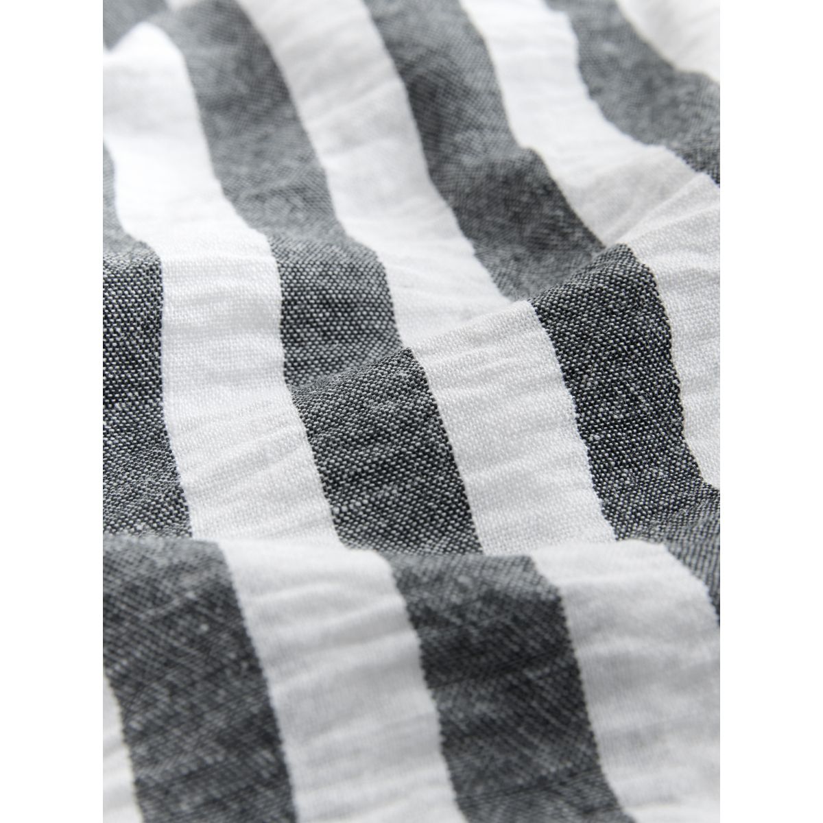 Pantalon large à enfiler en lin mélangé rayure gris/blanc, NEXT