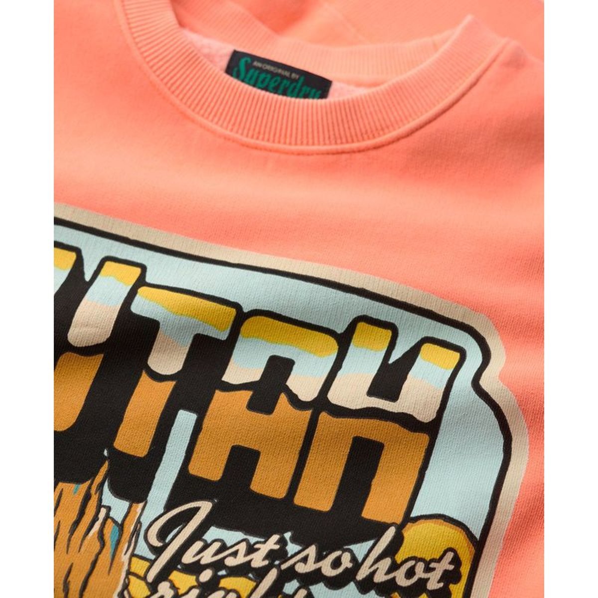 Sweat ample fluo Travel orange sunblast, SUPERDRY