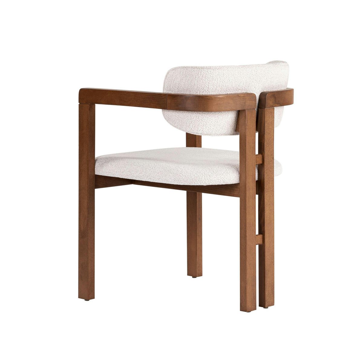 Chaise vintage bois et tissu avec accoudoirs MARFA blanc / bois, PIER IMPORT