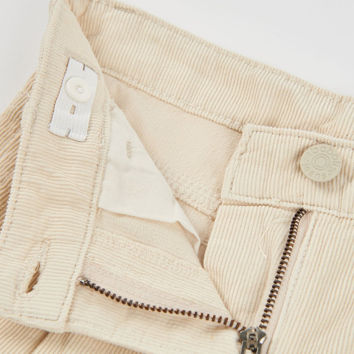 Pantalon fille velours côtelé fin wide leg beige, BOBOLI