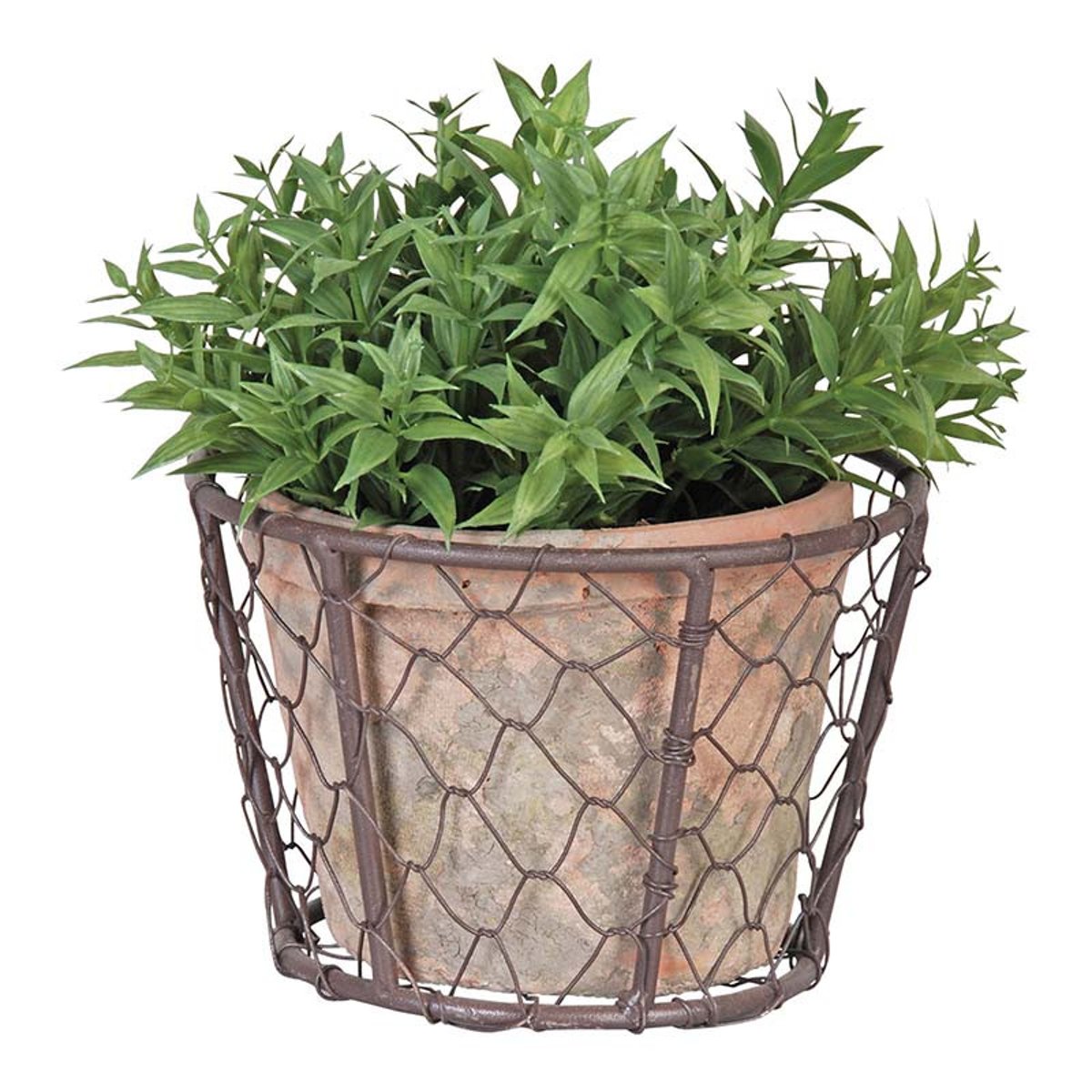 Cache pot métal et pot en terre cuite couleur unique, ESSCHERT DESIGN