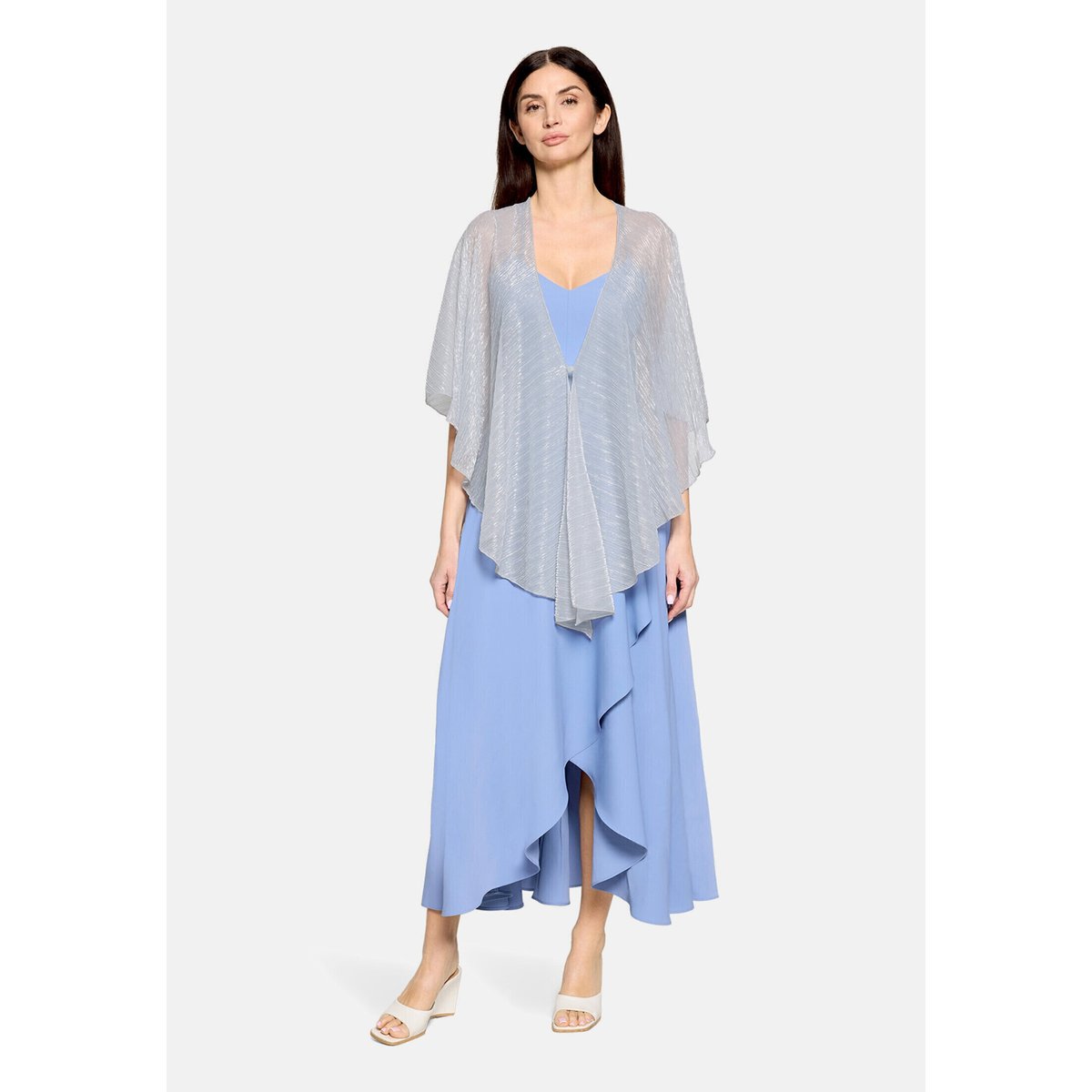 Cape au look scintillant gris/argenté, VERA MONT