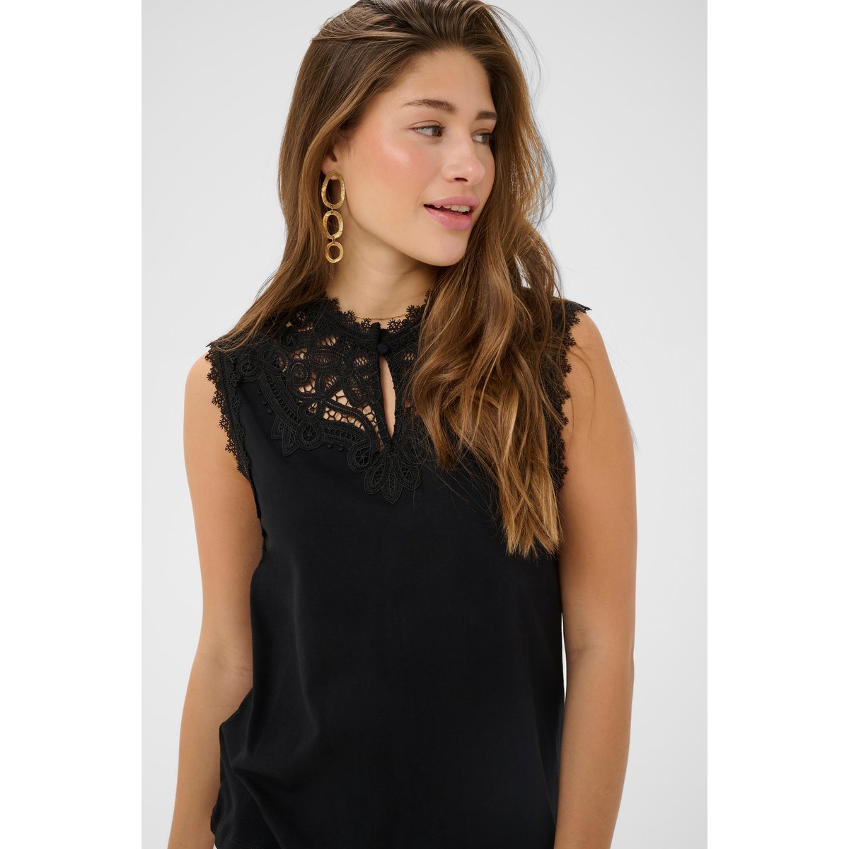 Blouse sans manches noir pitch black, CREAM
