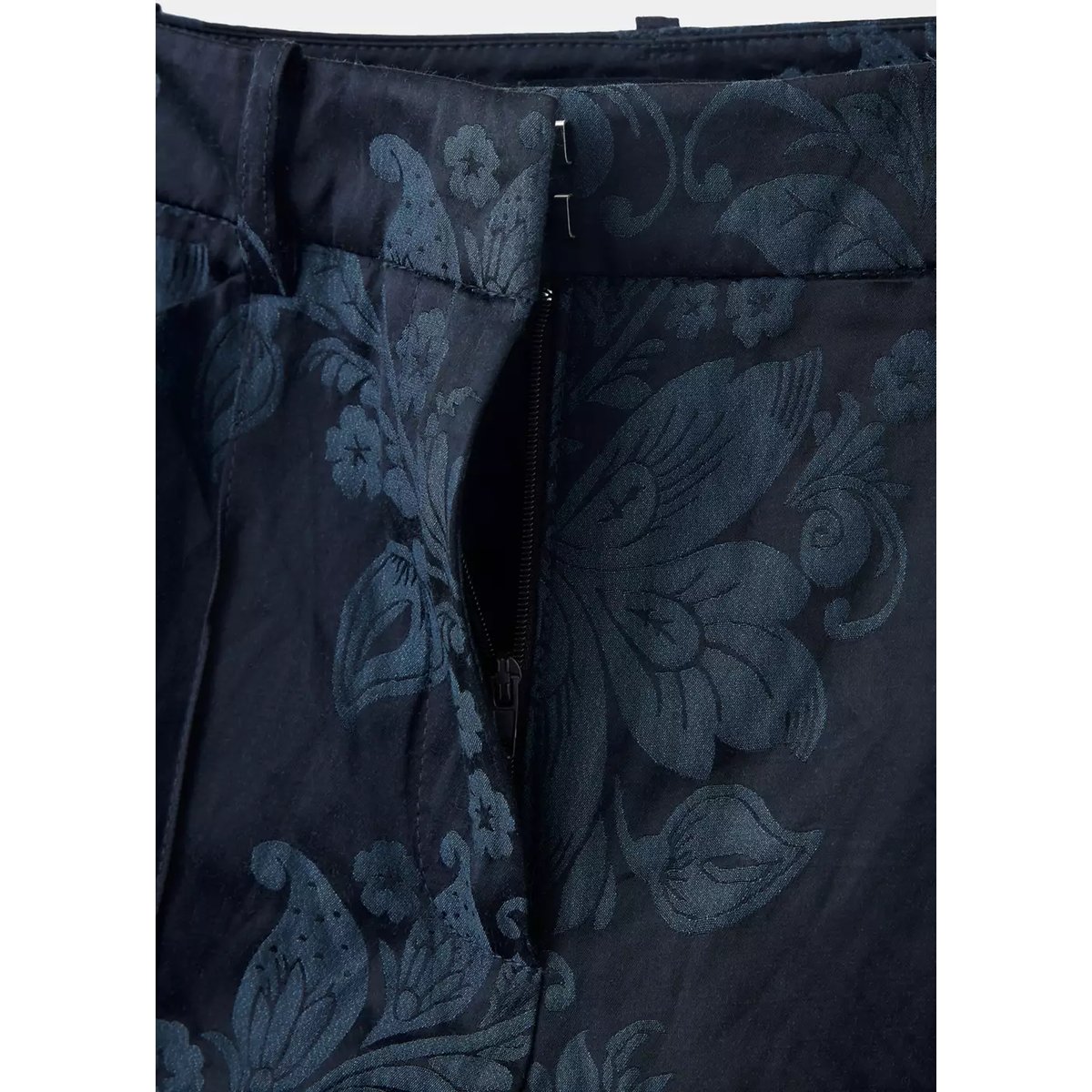 Pantalon cintré imprimé à fleurs bleu, MANGO