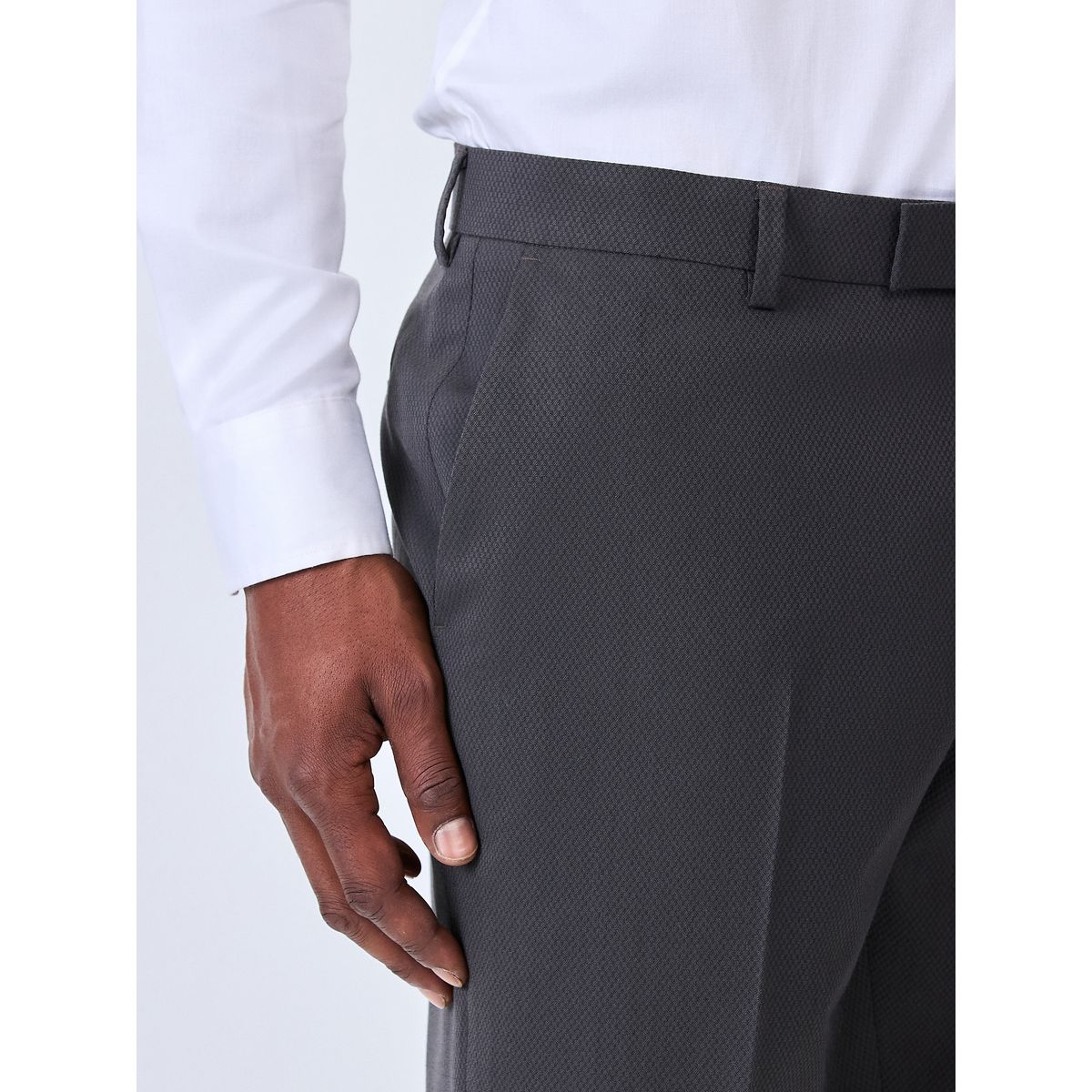Pantalon de costume smoking gris anthracite, NEXT