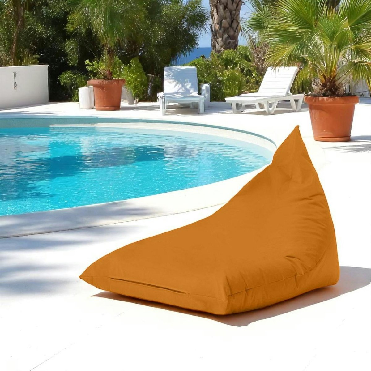 Pouf berlingot pour jardin et terrasse ARTA orange, PIER IMPORT