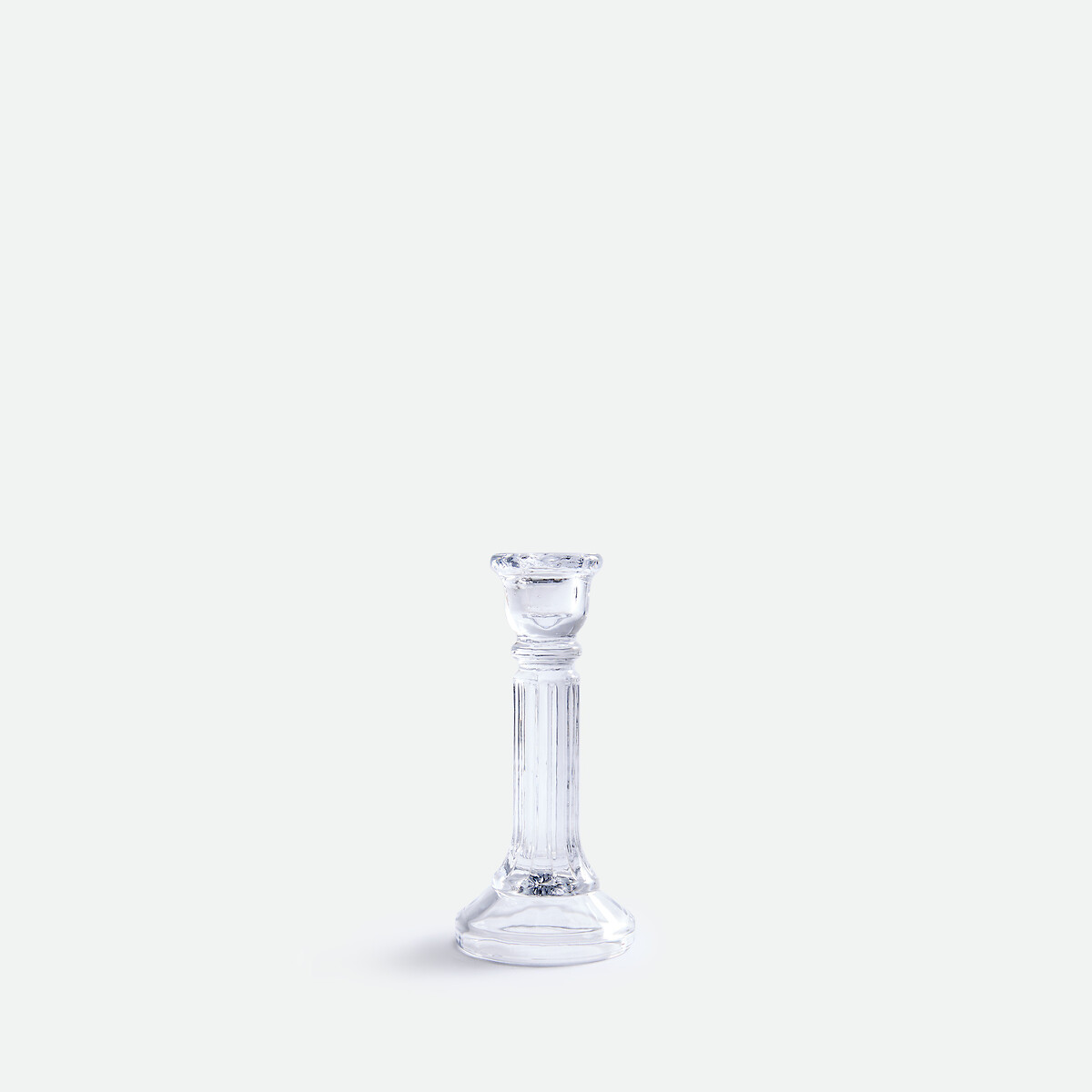 Bougeoir sur pied, verre transparent, hauteur 15,6 cm, STRIA transparent, LA REDOUTE INTERIEURS