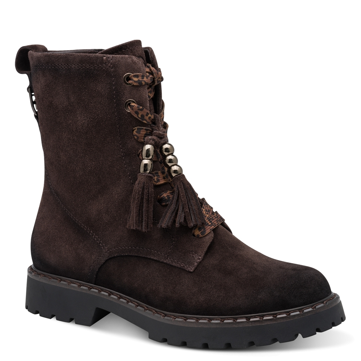 Bottine en cuir marron mocca, TAMARIS