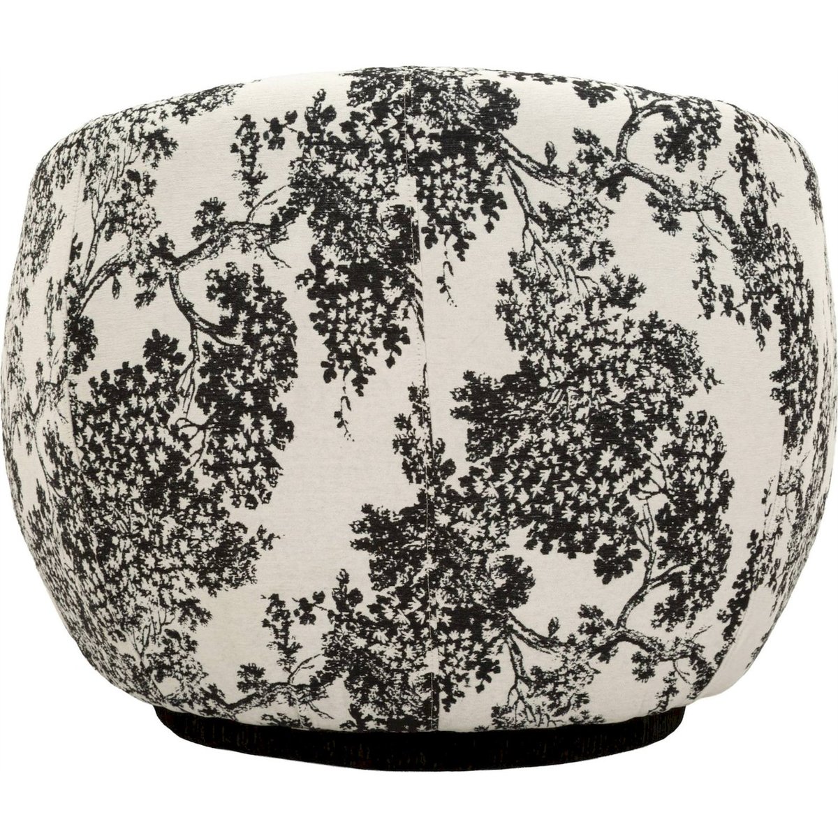 Fauteuil style oriental motif végétal MODERN noir et blanc, RECOLLECTION