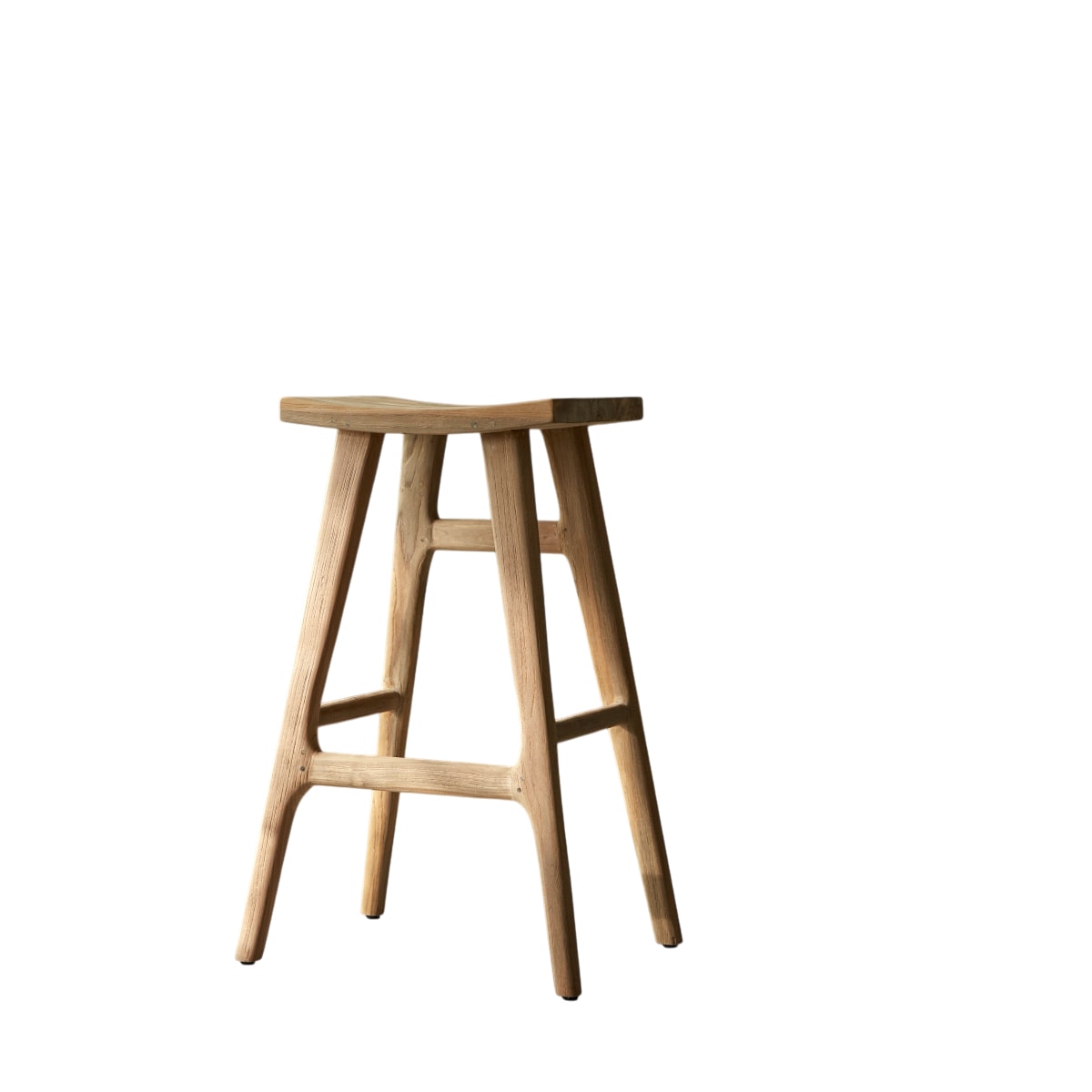 Tabouret de bar en Teck massif, ALIA naturel, TIKAMOON