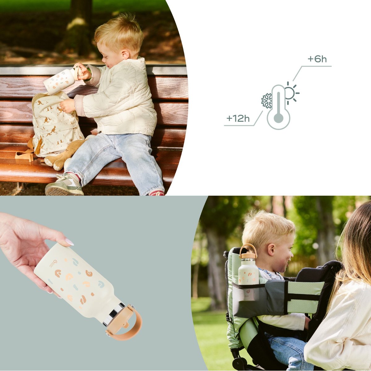 Gourde isotherme inox little explorer beige, BABYMOOV