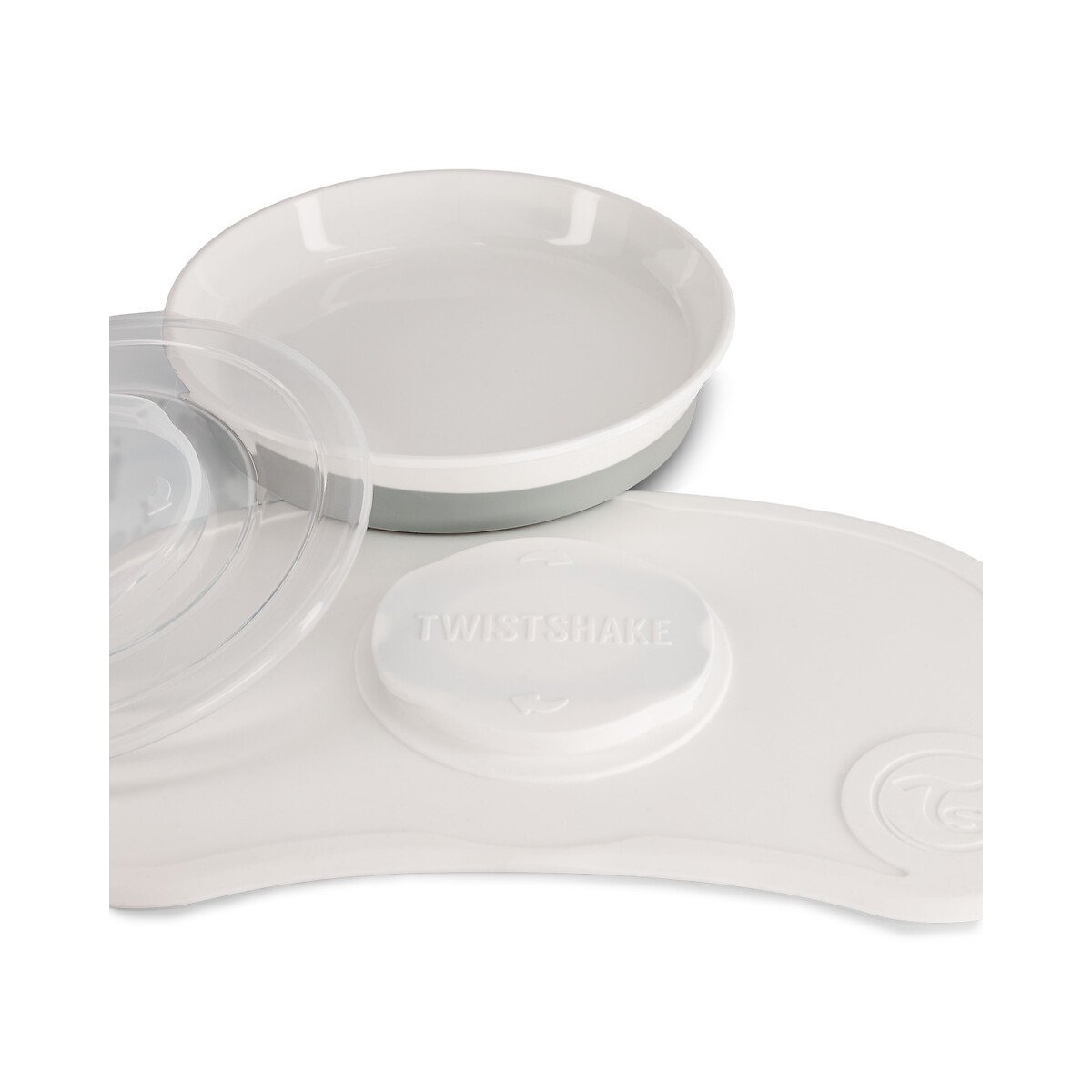 Individual Antiderrapante + Prato, Twistshake branco, TWISTSHAKE