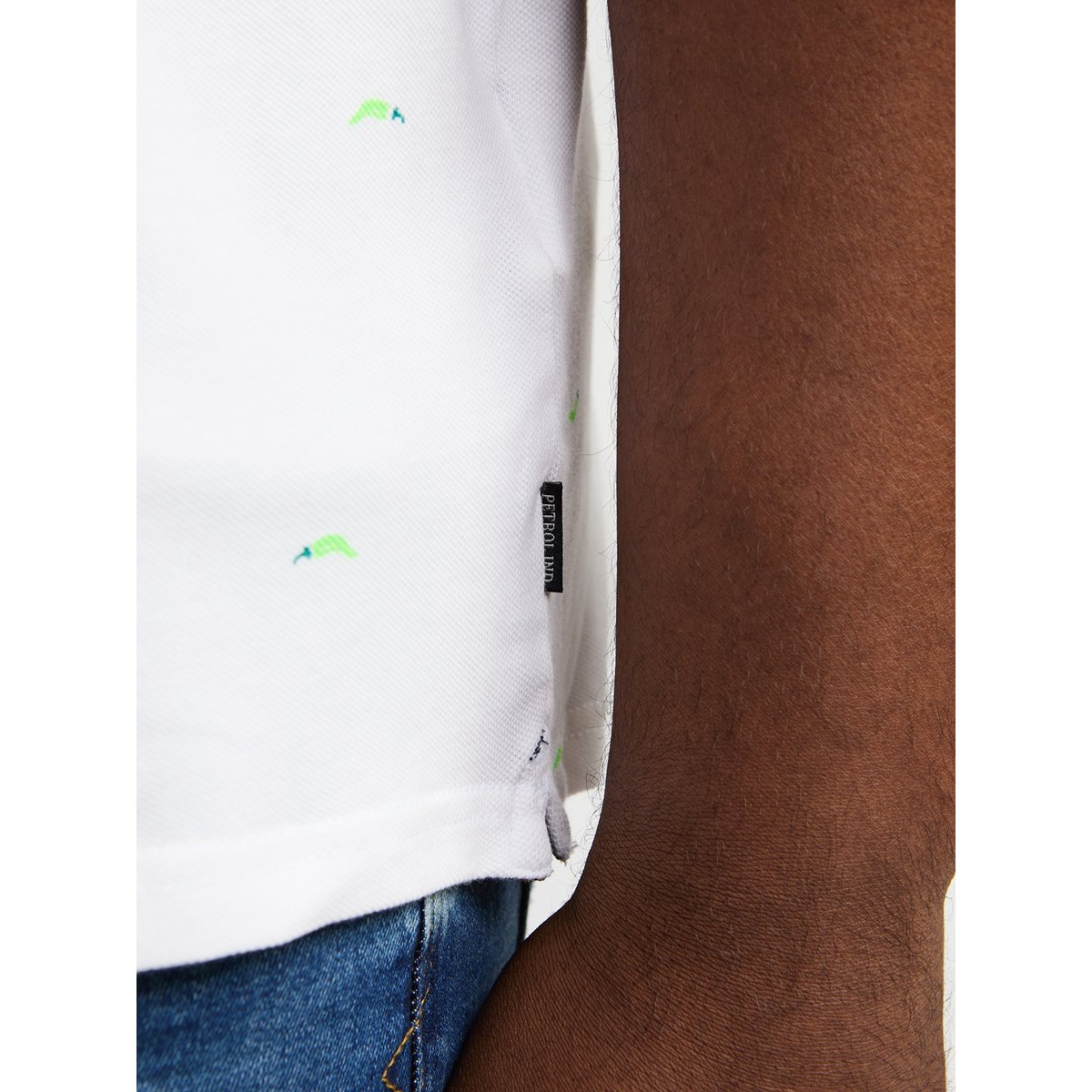Polo grande taille à manches courtes chassis blanc bright white, PETROL INDUSTRIES