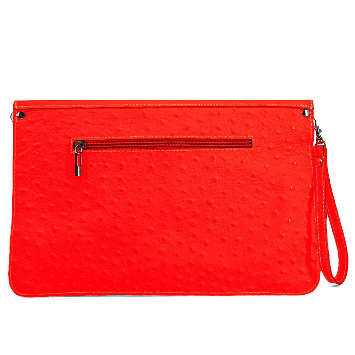 Sac pochette en cuir à motif IBIZA ROCKS rose fluo, OH MY BAG