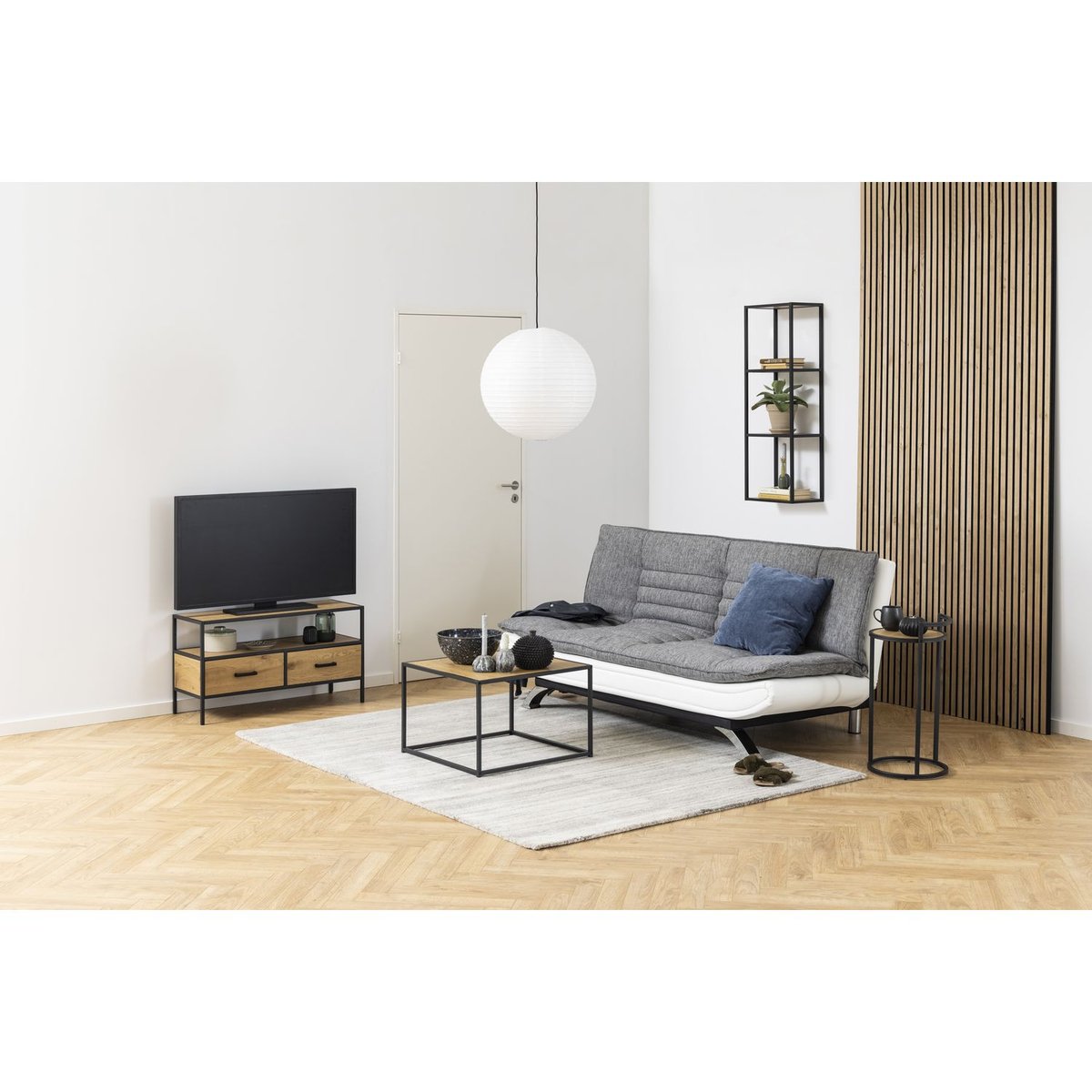 Etagère murale ajourée 4 niveaux design industriel SIREINE beige, TOILINUX