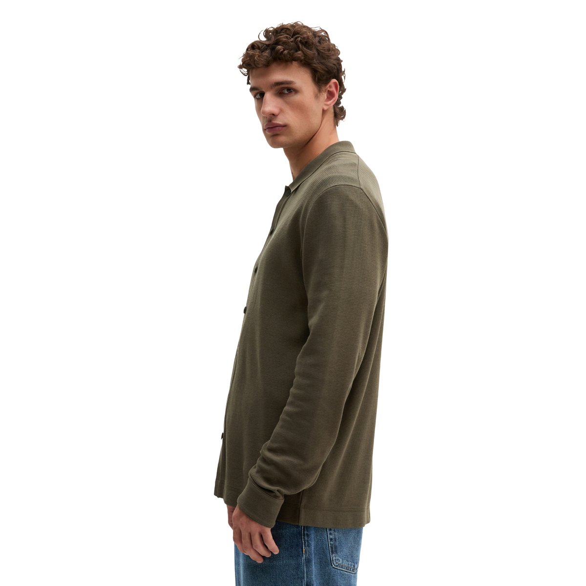 Cardigan coupe classique en jersey épais à boucles bouclées marron, MARC O'POLO