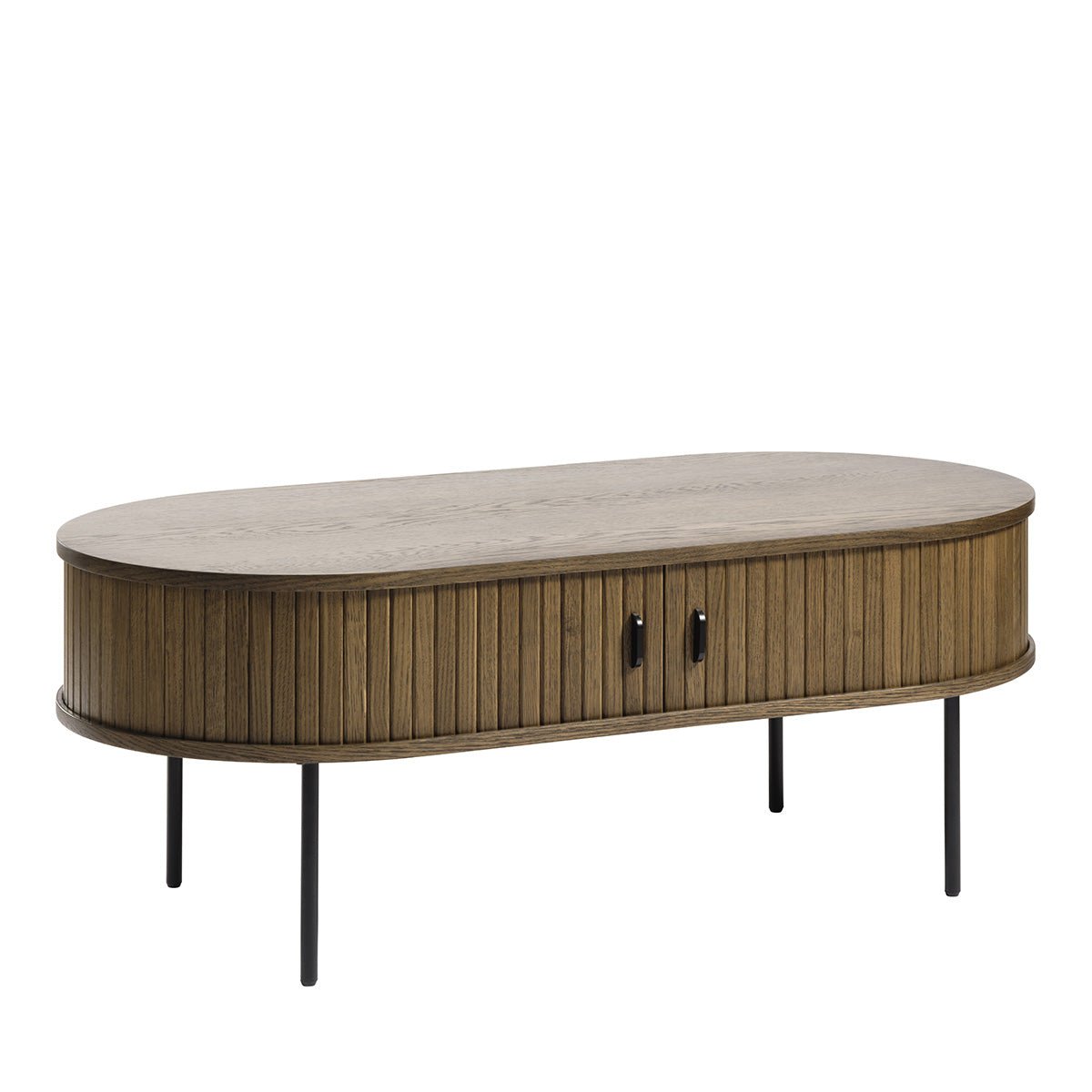 Table basse ovale 120 cm 2 portes - Bois - ALBA naturel, MAISON AUBERTIN