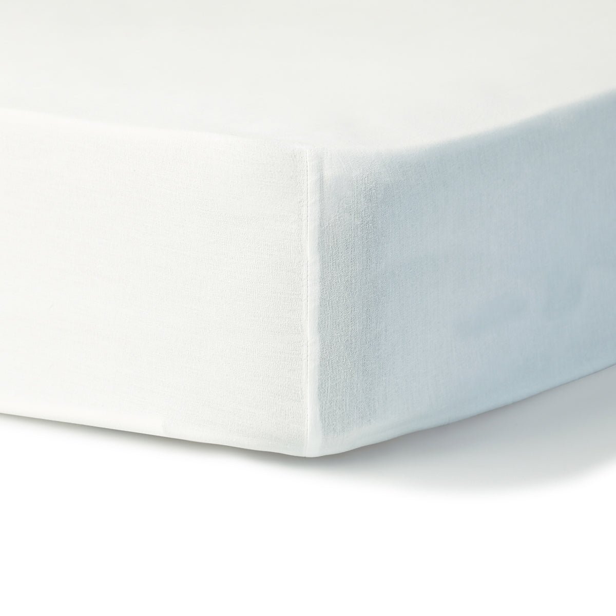 Drap housse coton lavé LUNA blanc, FEBRONIE