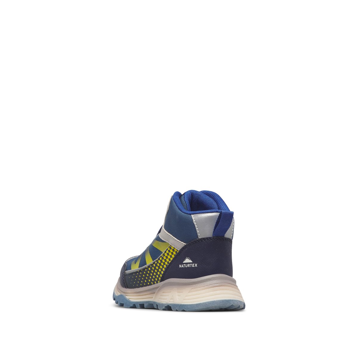 Sneakers en écopelle et tissu DRYFORCE HIGH WP. marine-jaune, NATURINO