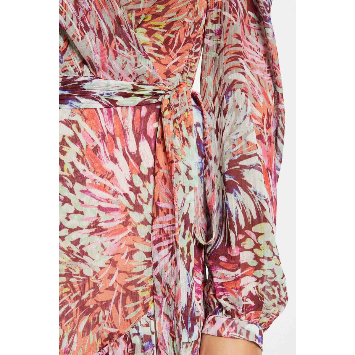 Robe midi portefeuille imprimé multico, MORGAN
